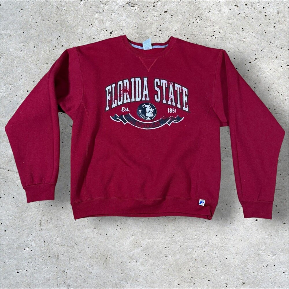 Russell Athletic Florida State Seminoles Crewneck Sweatshirt Mens L Maroon FSU
